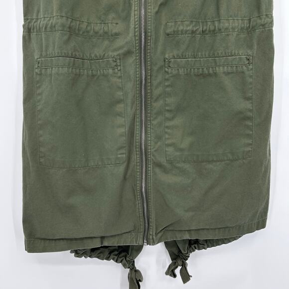 RO & DE Anthropologie Olive Green Utility Zip Vest Pockets Drawstring Womens M - Picture 5 of 11